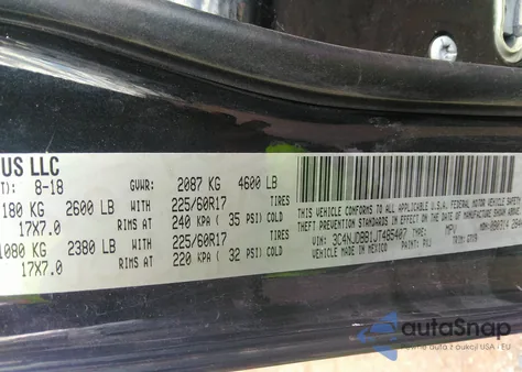 2018 Jeep Compass Latitude 4X4 from USA, damaged, VIN 3C4NJDBB1JT485407